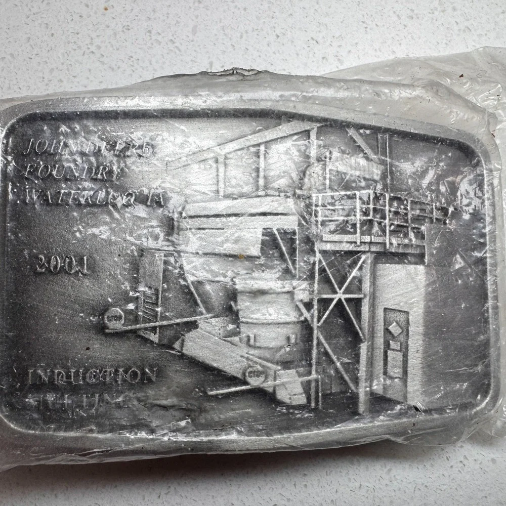 John Deere Belt Buckle Foundry Waterloo‎ Iowa Induction Melting 2001 No. 228